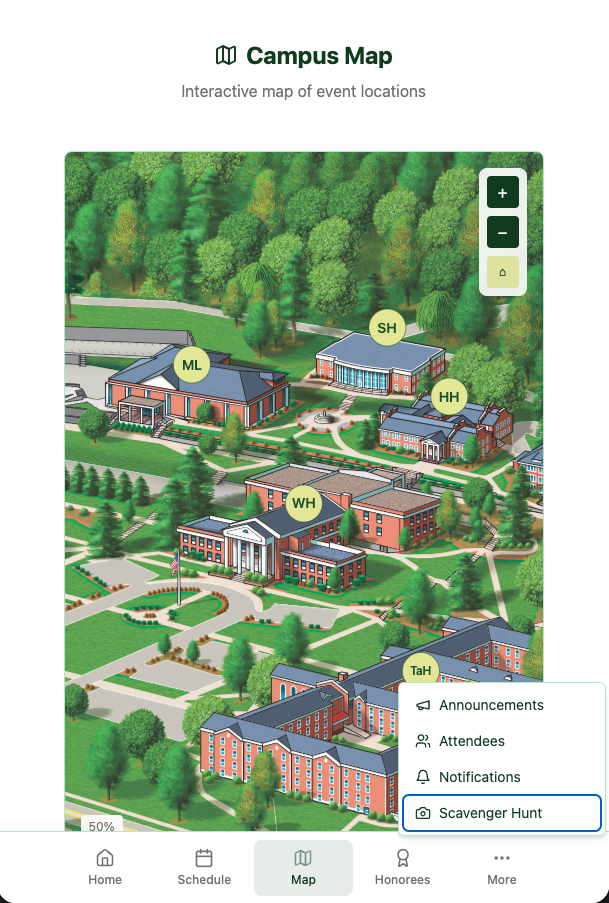 Homecoming Weekend app screen 4